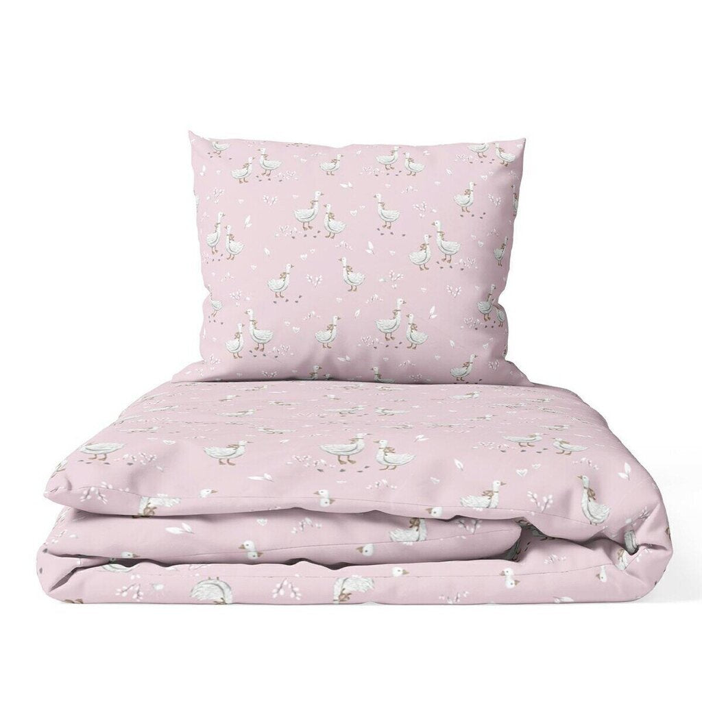 Voodipesukomplekt Ankras 2 osa 135/100 40/60, roosa/haned